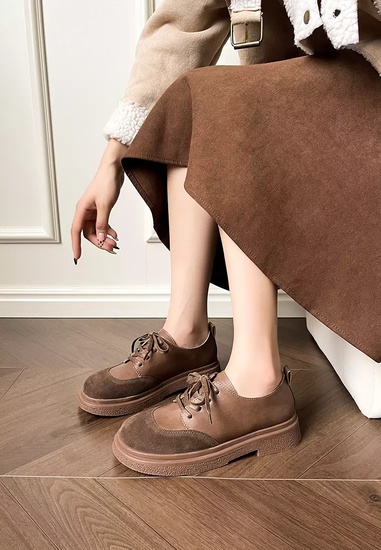 Suede Patchwork Derby Shoes WW688-3