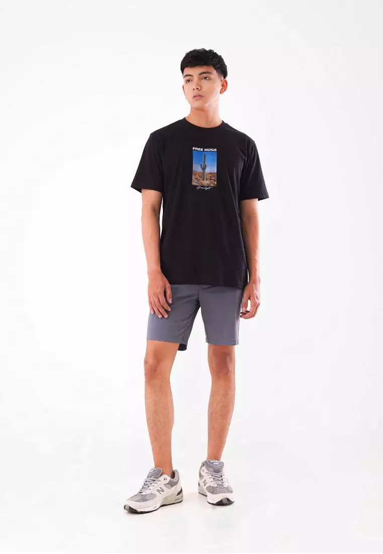 Kaos Pria Lengan Pendek Katun Free Hugs C190723