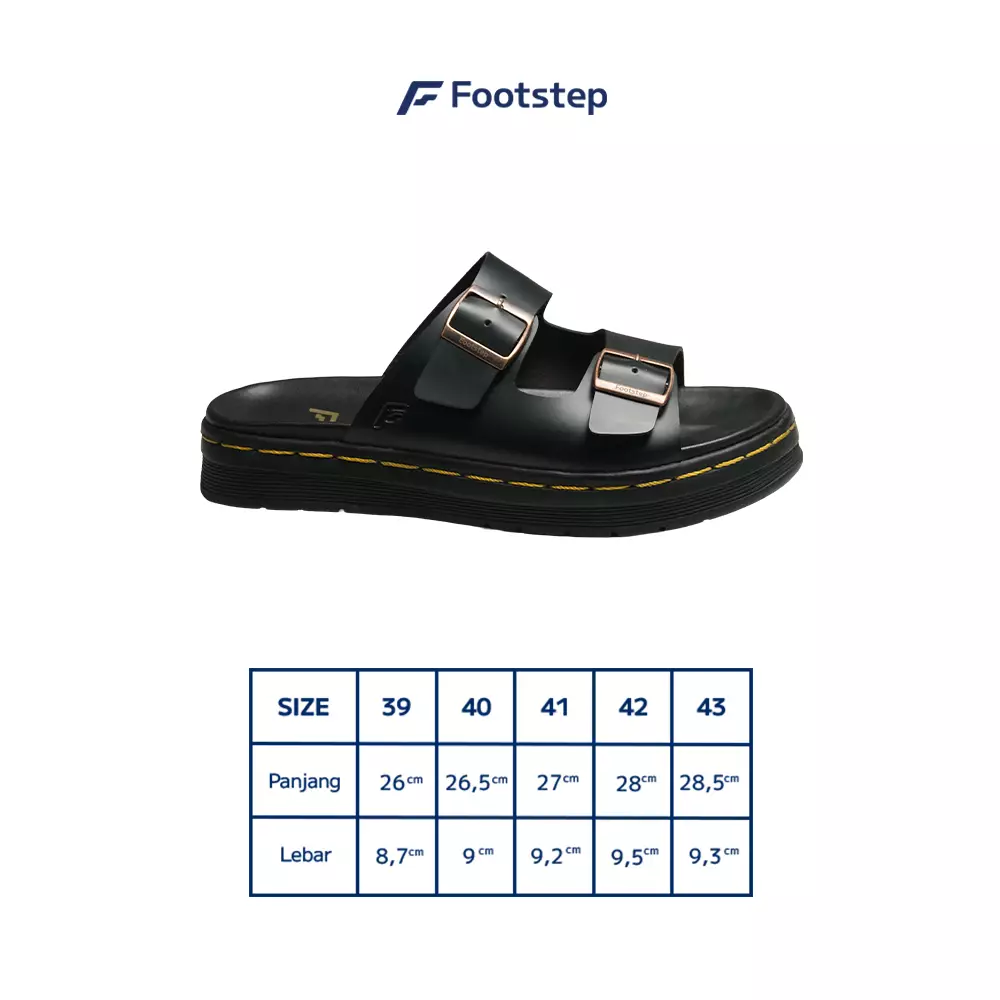 Footstep Footwear Sandal Pria Camden Black Original Sandal