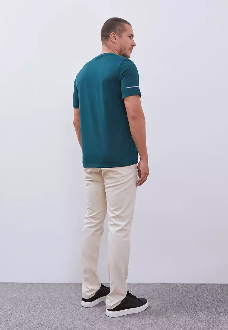 MANZONE - Kaos Jersey Lengan Pendek Pria Bolt 04 Slim Fit - Dark Green Colour Green_Dark
