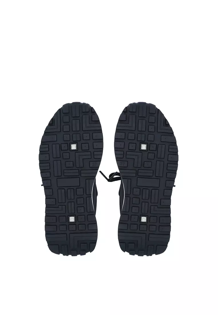 Black  Elena Academia Platform Sneakers