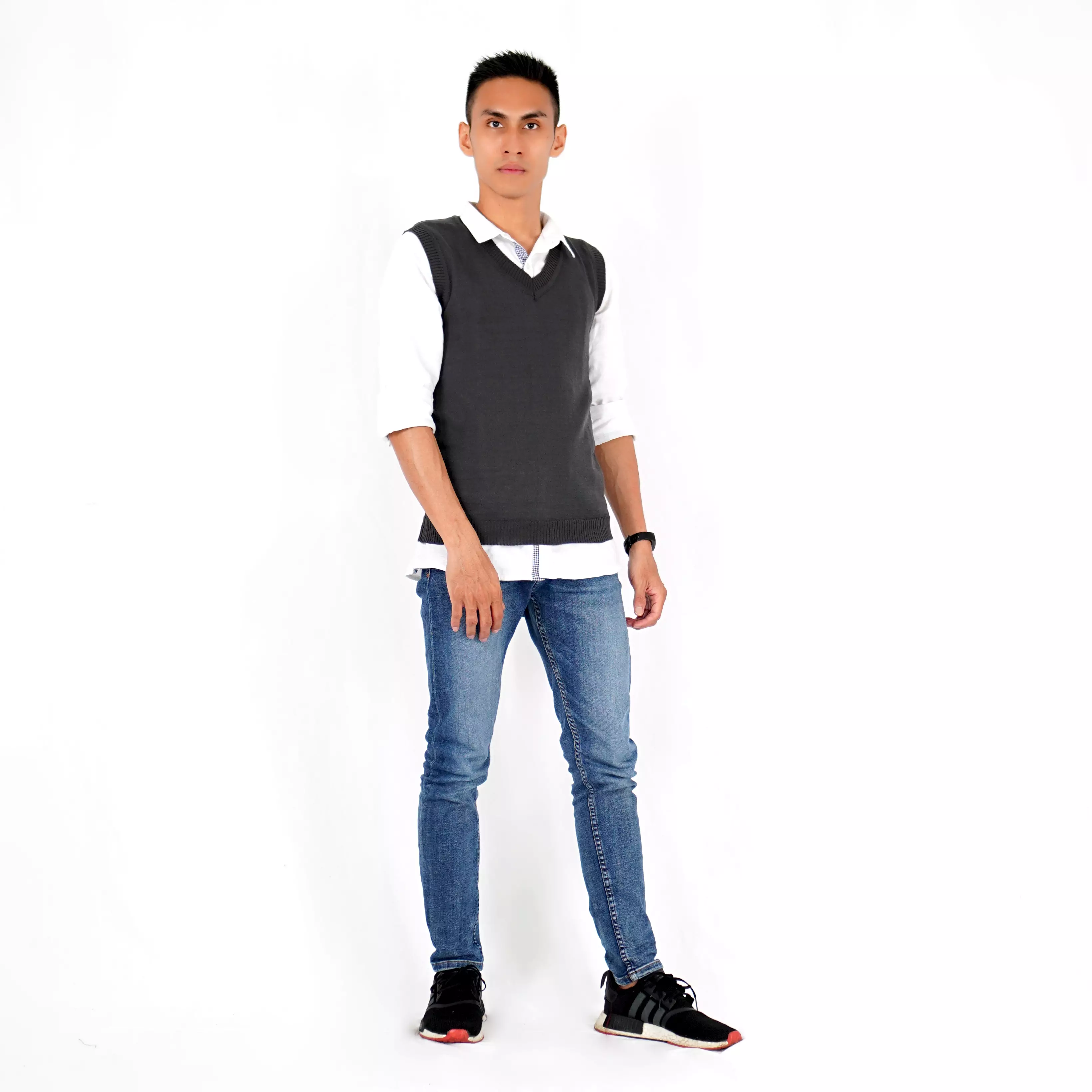  Rompi Rajut Pria Polos / Basic Knit Vest Rompi Seragam / Rompi Polos