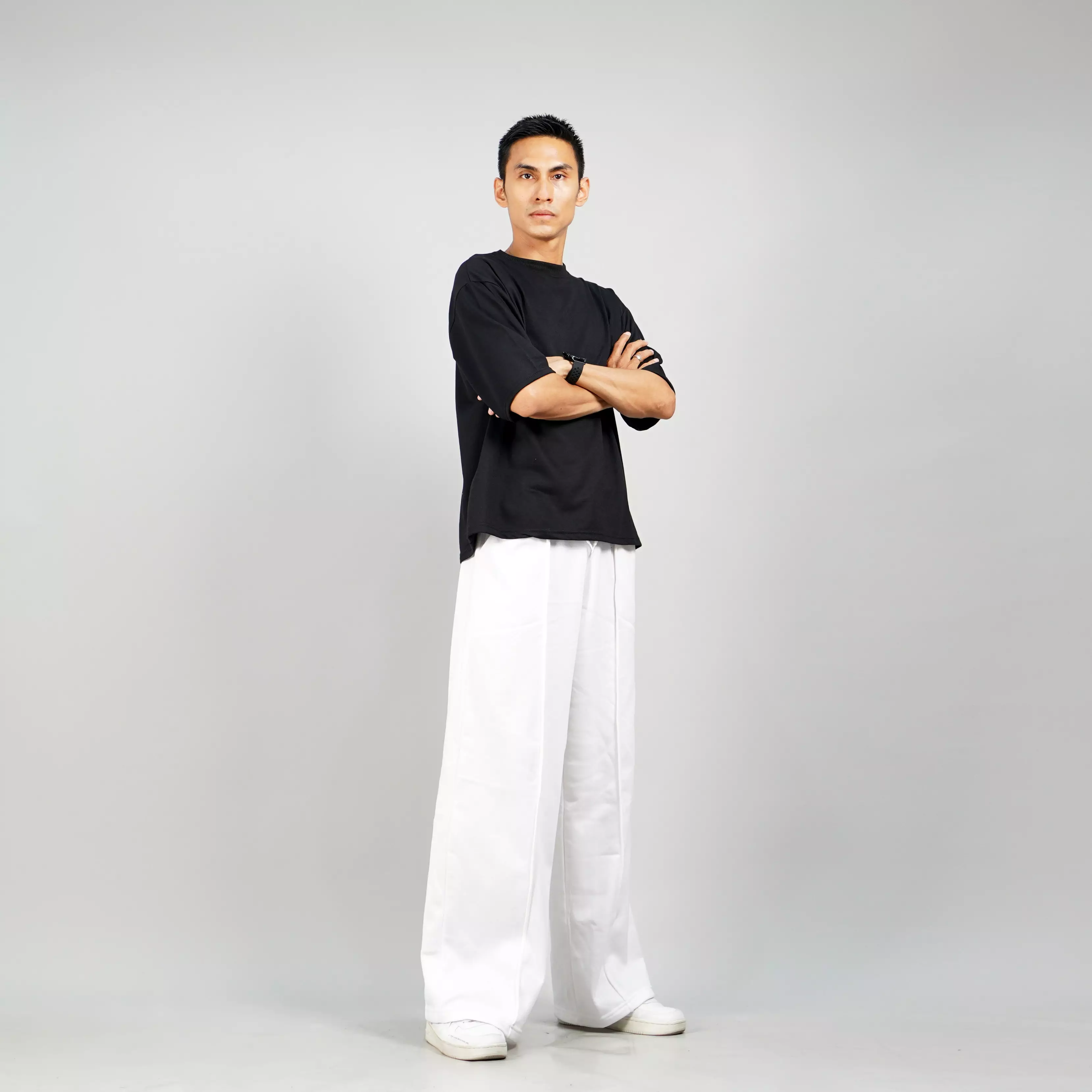 JENN Baggy Loose Pants Pria Celana Baggy Celana Loose Pants Pria - PUTIH