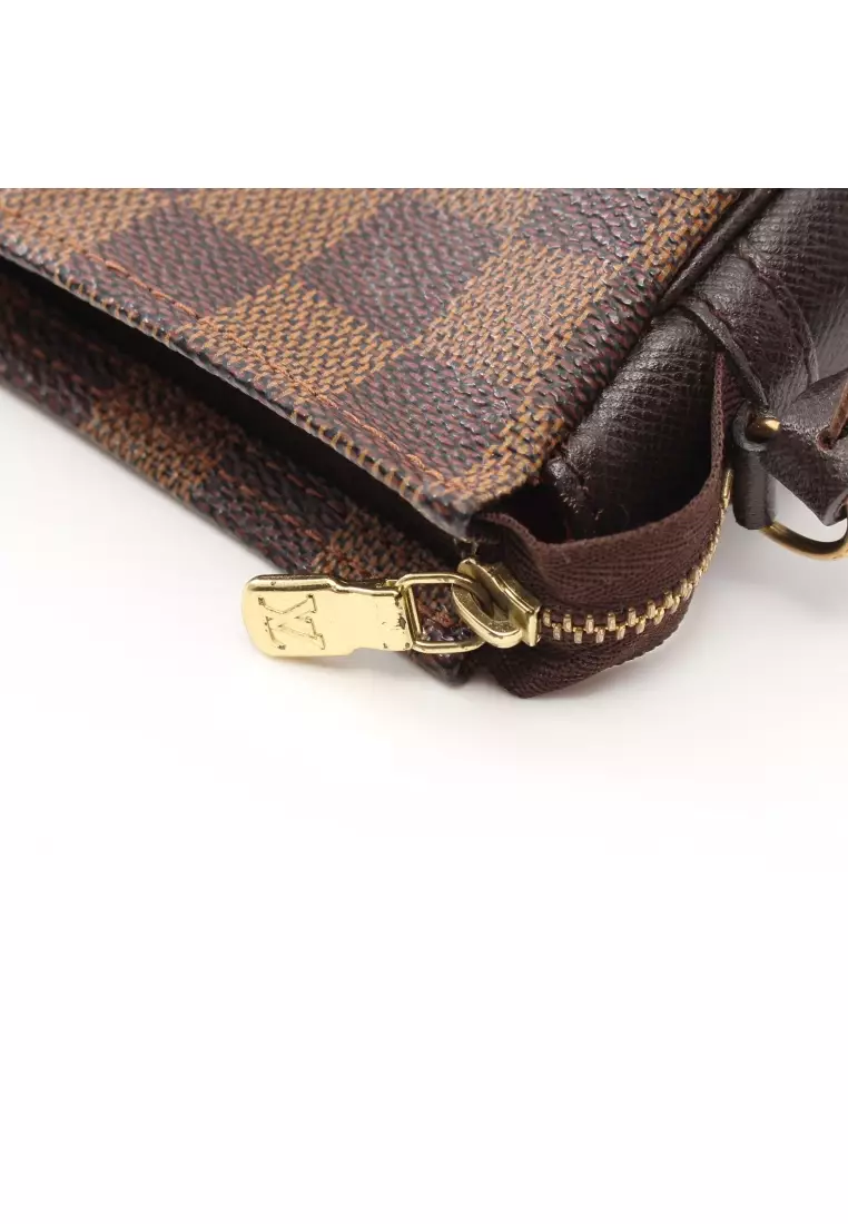 LOUIS VUITTON Damier Ebene Truth Makeup Pouch Brown