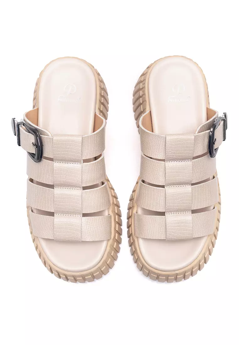 Bianca Platform Sandal in Beige