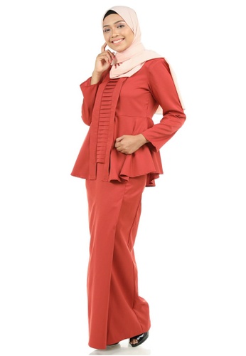 Buy Marzia Kebaya Peplum with Pleats from Ashura in Red only 129.9
