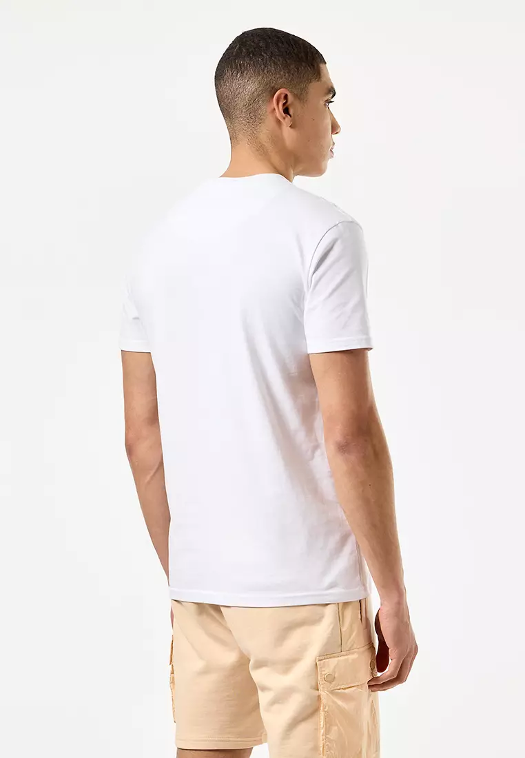 MENS WHITE/DEEP CHAMPAGNE STINIVA CONTRAST PARACHUTE POCKET TEE
