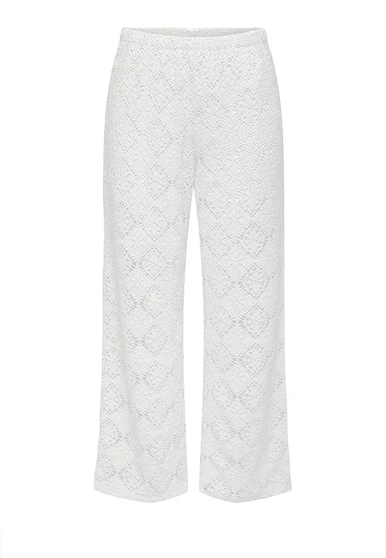 Jacqueline De Yong Gray Viscose Casual Pants
