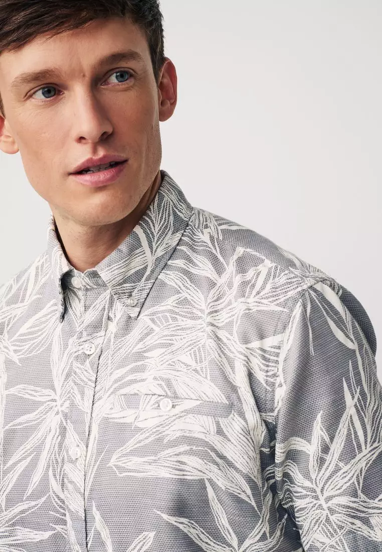 Buy NEXT Textured Floral Short Sleeve Shirt 2024 Online | ZALORA