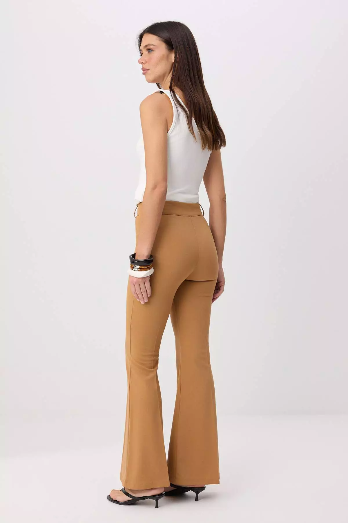 Trendyol Camel Flare Woven Trousers Twoss26Pl00232 2026 | Buy