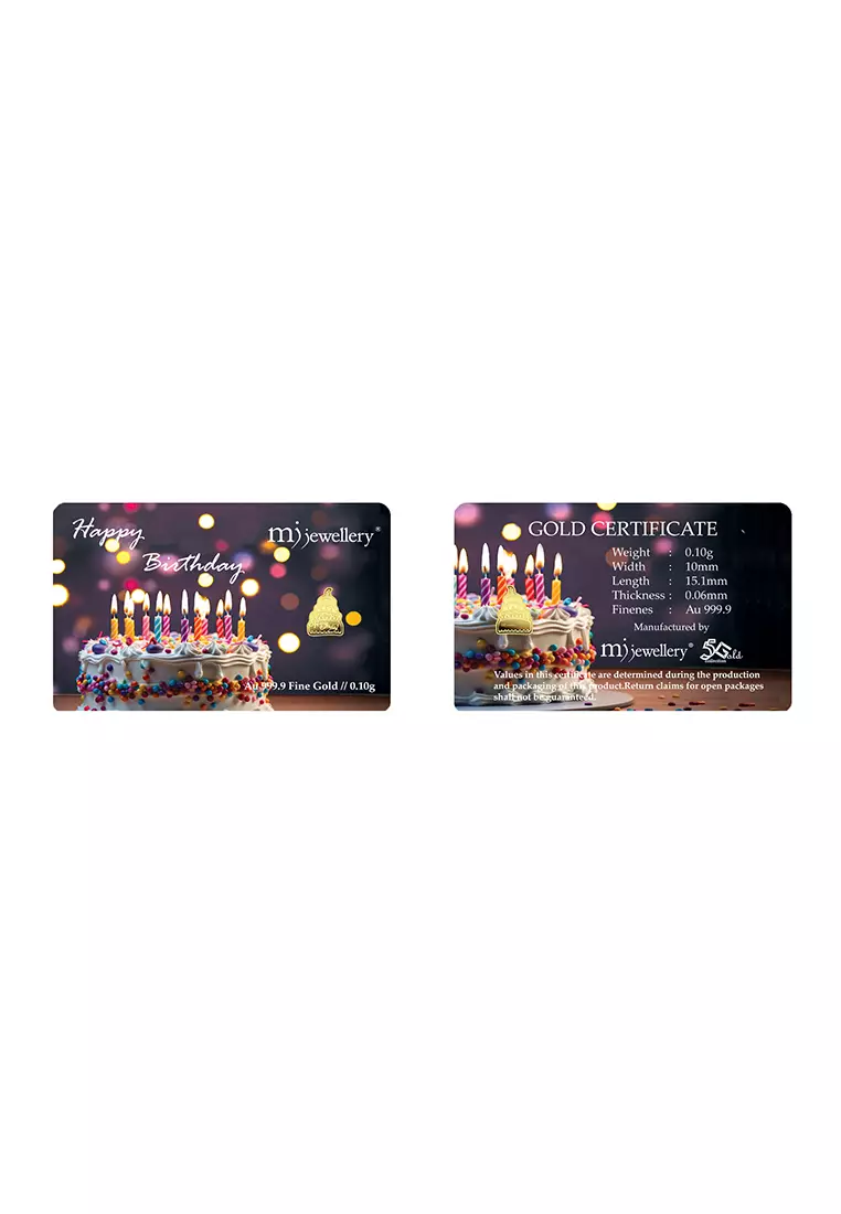 5G Gold Collection 999.9/24K Happy Birthday Series Gold Bar (0.1g)