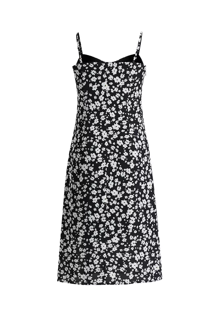Front Slit Floral Cami Dress