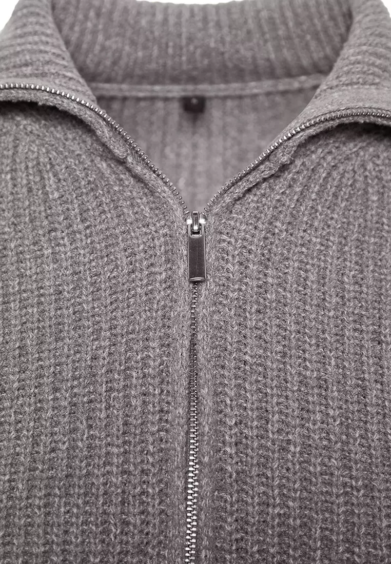 Gray More Sustainable Wide Fit Knitwear Sweater Twoaw24Kz01119