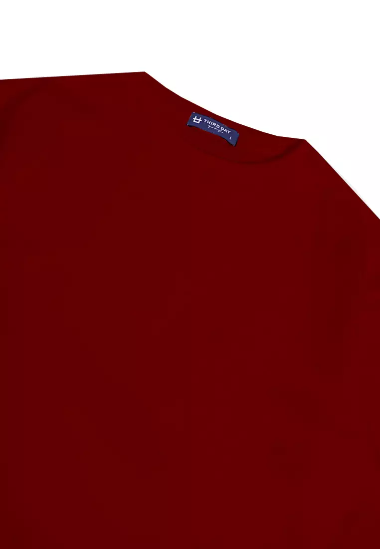 MTM74 kaos oversize tebal scuba distro pria outline fire maroon