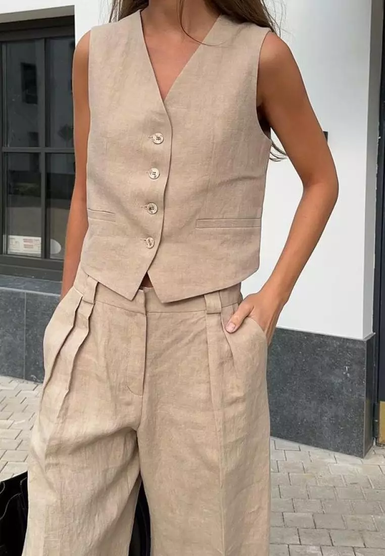 2025 fashionable new style vest and casual pants two-piece suit K052102KI