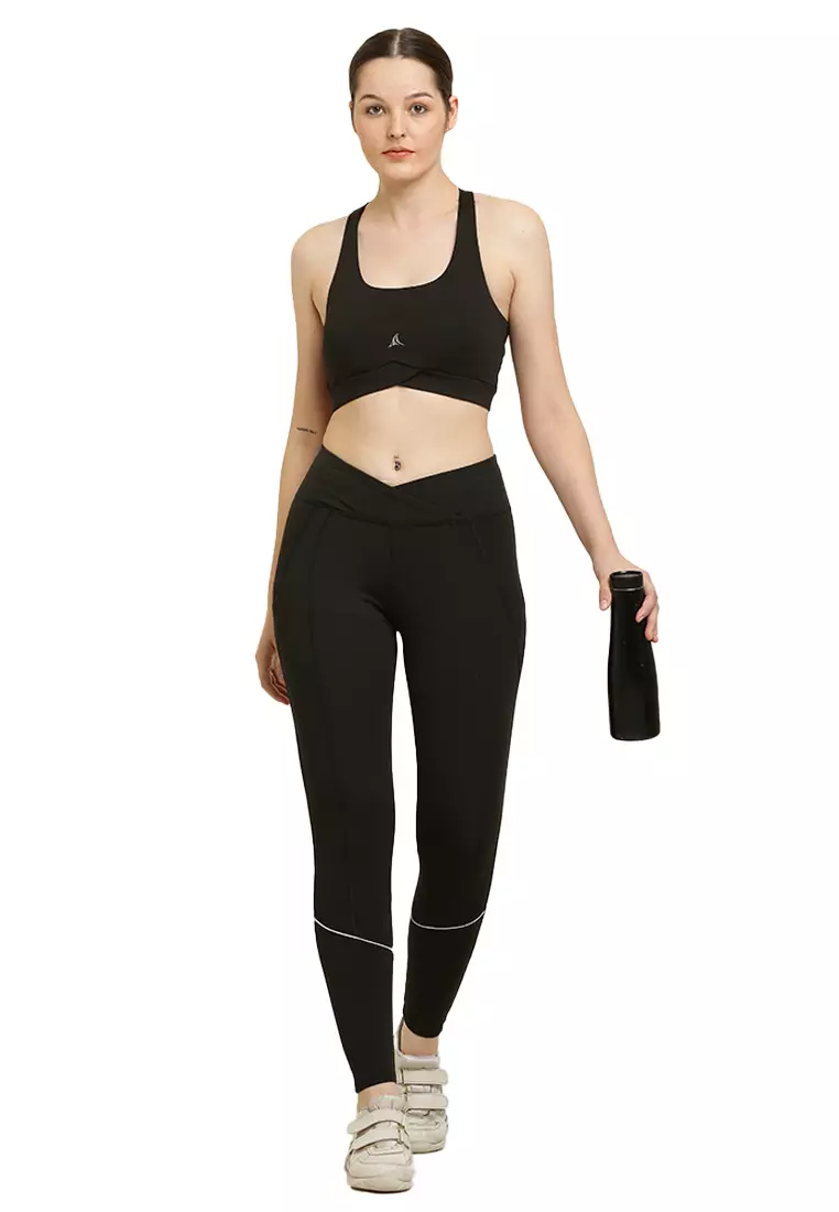 Buy Fitleasure Fitleasure Womens Black V shape Training/Workout Leggings  2024 Online