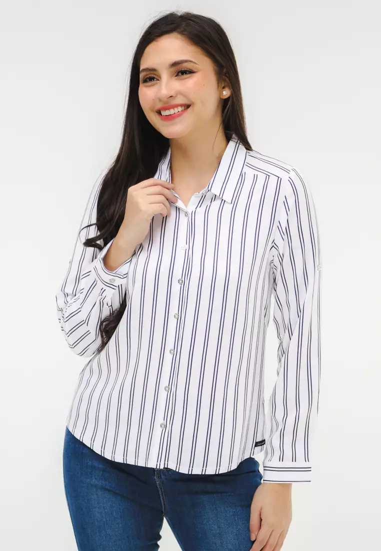 Woven Printed Rayon Long Sleeves Blouse