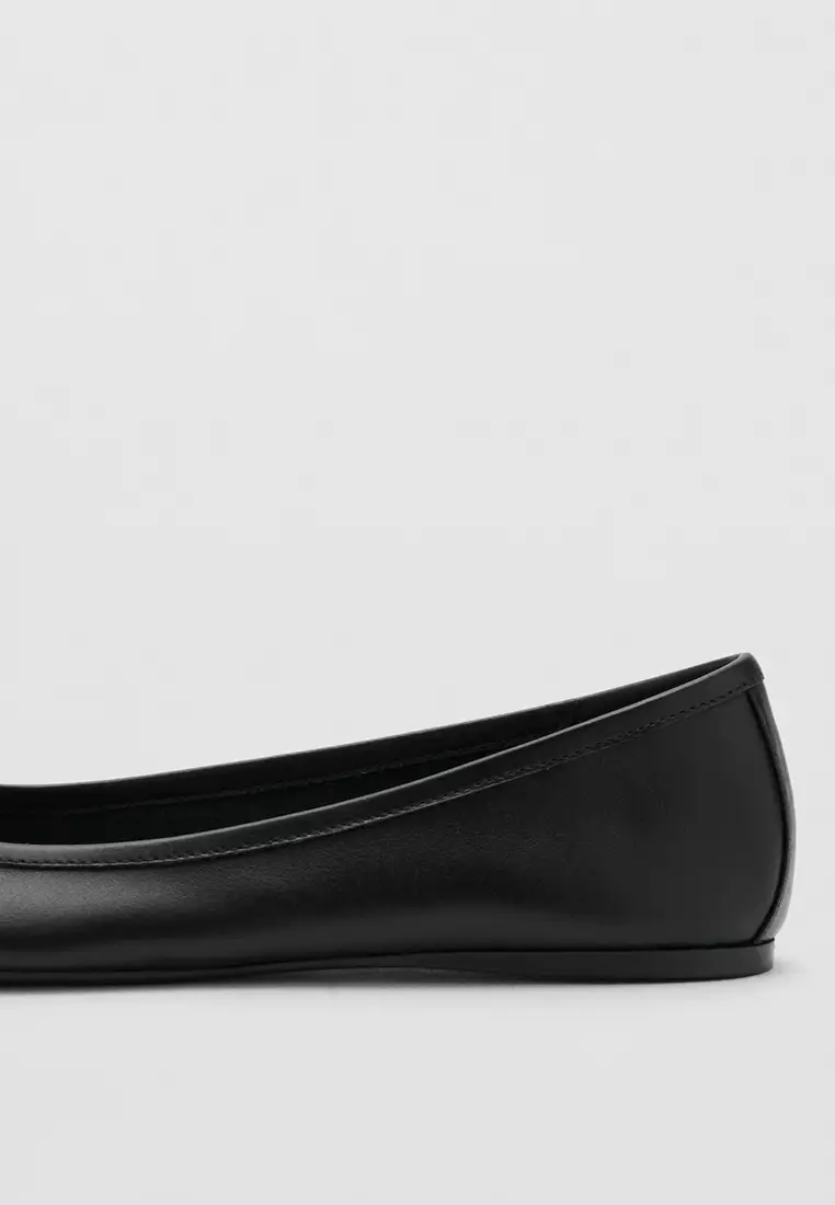 Leather Ballet Flats with Bow