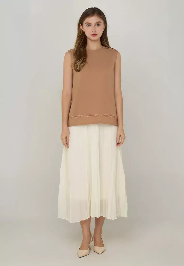 Ruella Sleeveless Top with Lace Trimming