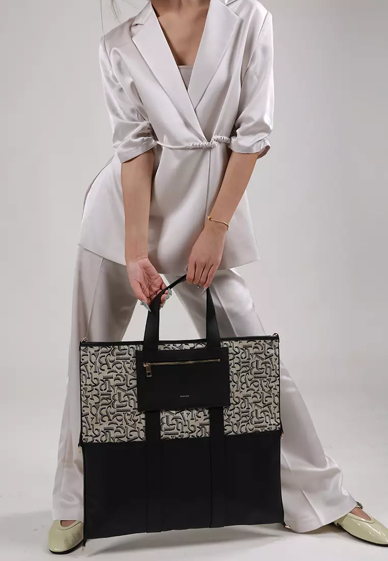 Nin 3-Way Canvas Tote Grand - Cream Beige