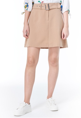 United Colors of Benetton brown Mini Skirt with Belt 80279AA7BAF218GS_1