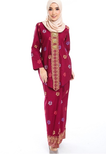Buy Cotton Tradisional Kebaya With Songket Print (BRaya) from Kasih in Red and Multi only 199