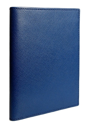 72 SMALLDIVE green and blue 72 Smalldive Unisex Saffiano Bi Colored Passport Wallet In Blue B175FAC75ED87BGS_1