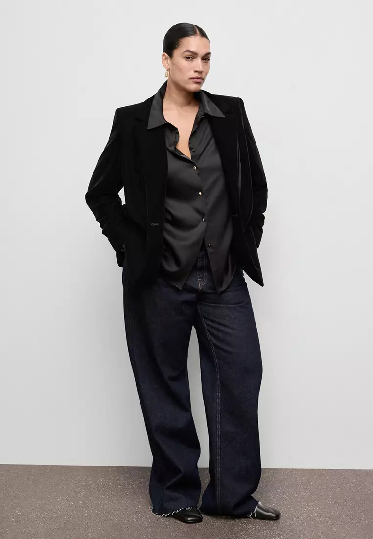 Double-Breasted Velvet Jacket