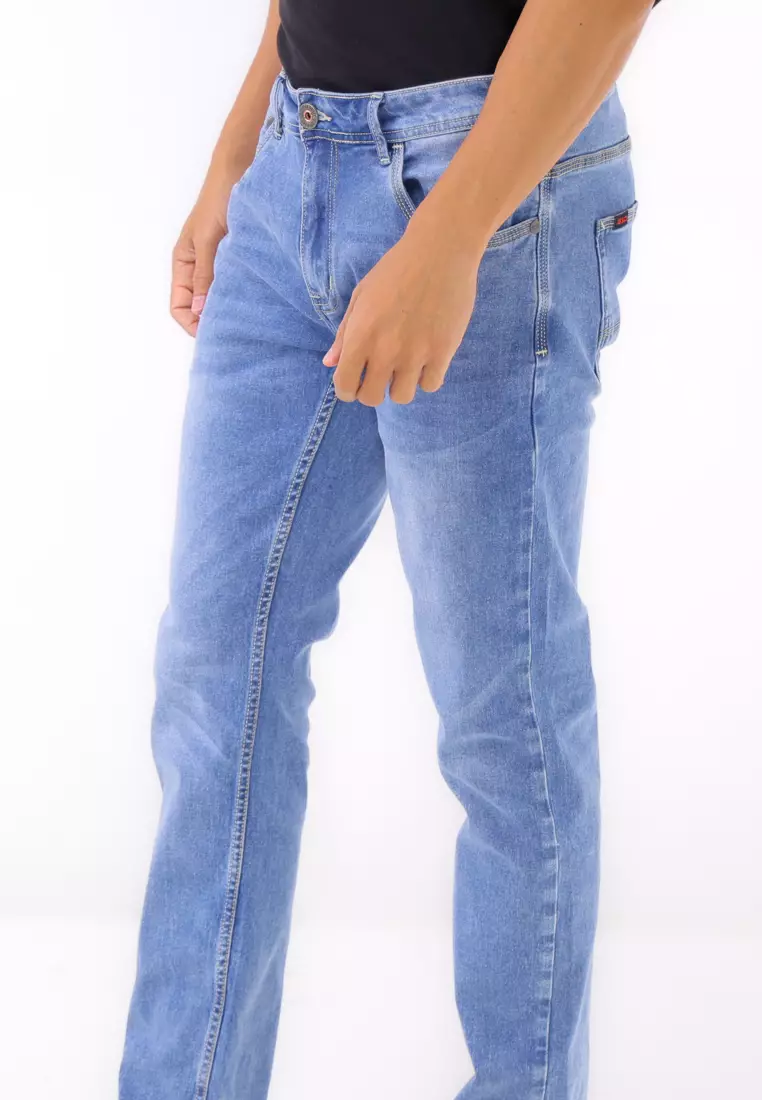 Denim Long Pants Slim Tapered Fit Stretch