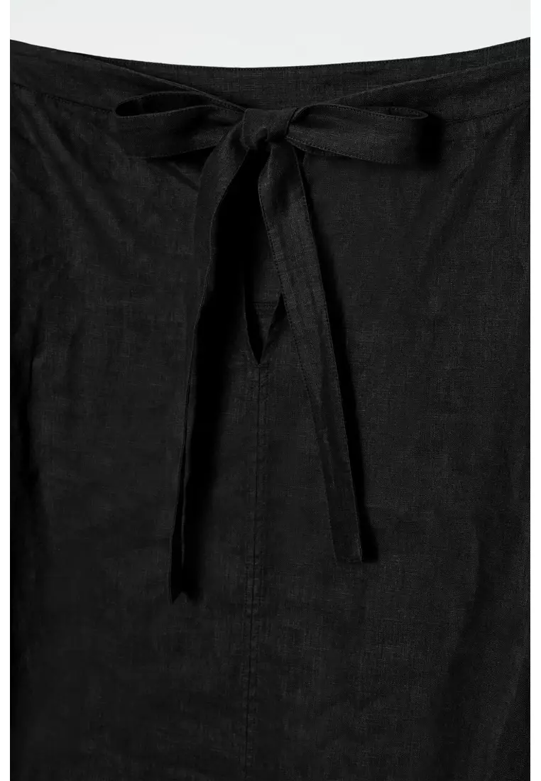 TIE-DETAIL LINEN BLOUSE