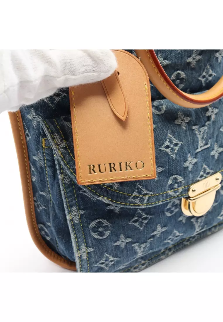 Louis Vuitton Pre-loved LOUIS VUITTON preeti monogram denim Handbag denim  leather blue 2023, Buy Louis Vuitton Online