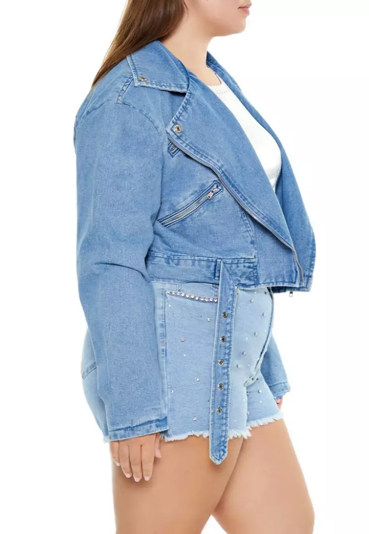Forever 21 denim moto jacket new arrivals