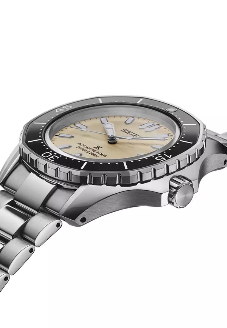 Seiko Prospex Polygonal Bezel Pearl White Stainless Steel Band Automatic 3 Days Diver's 300m Watch SPB481J1