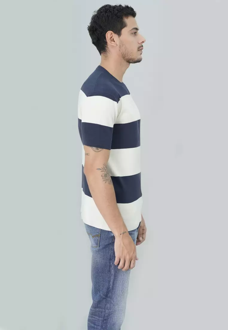 Johnwin - Kaos Sweater - Voyage Shirt - Sweatshirt - Motif Salur - Warna Variasi - FSW.660.D055