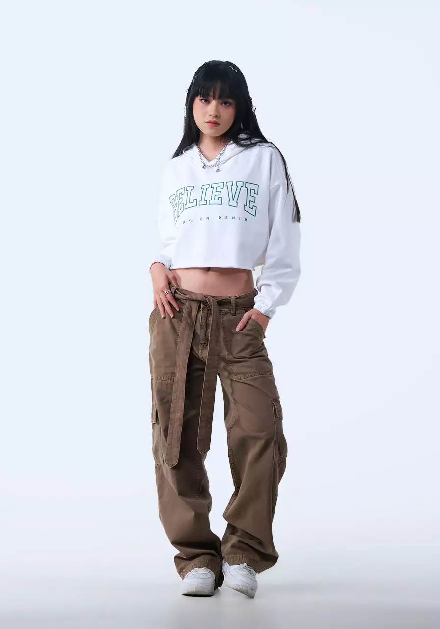 Celana Panjang Cargo Wanita Anka Brown