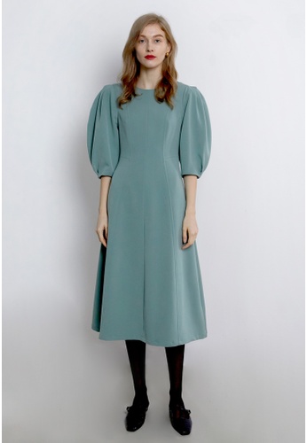 TAV [Korean Designer Brand] Volume Puffy Line Dress - Mint 42E0CAA80AA5BCGS_1