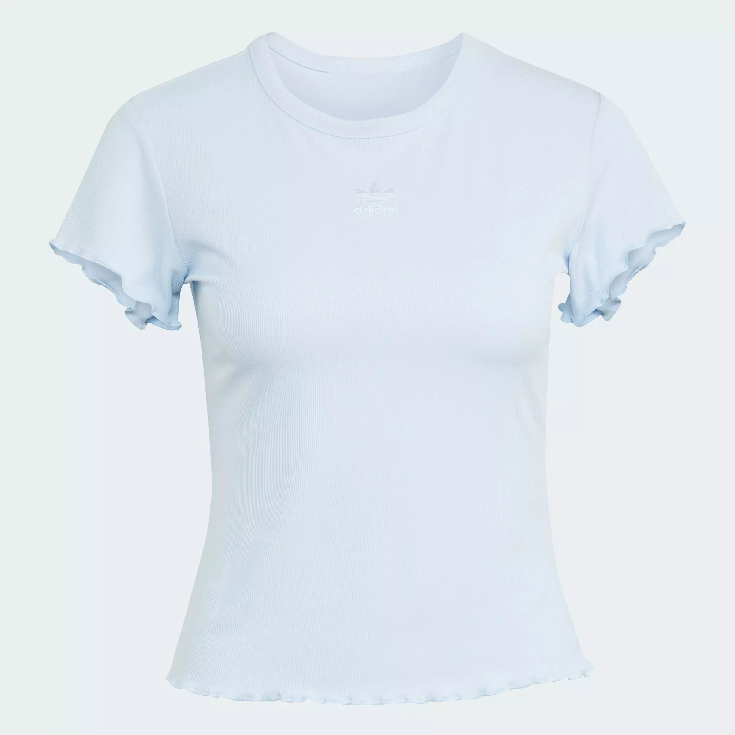 Lifestyle ESSENTIALS SCALLOPED EDGE BABY TEE Women Blue KE1108