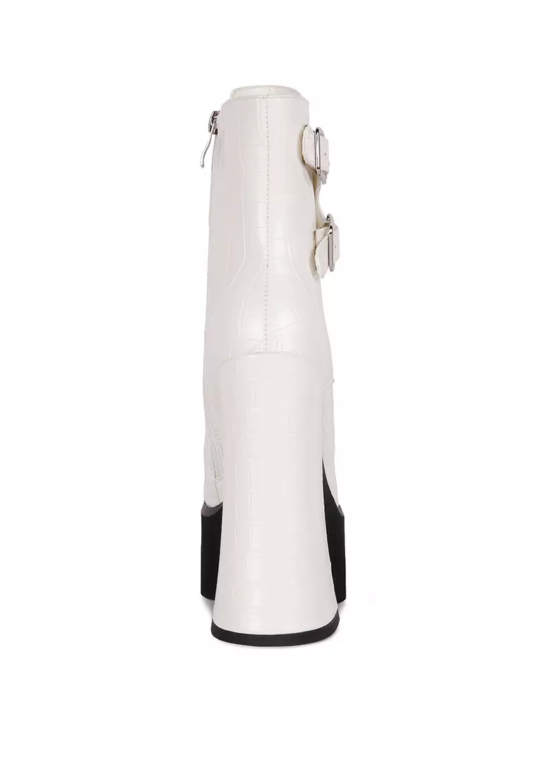 Trucker Block Boot in White