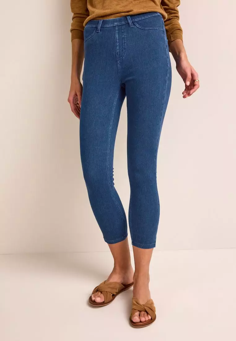 Cropped denim leggings hot sale