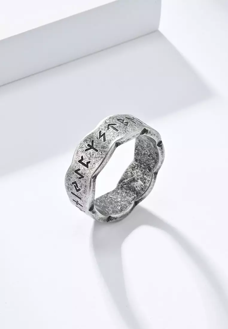 Titanium Steel Runes Ring JW QF-JZ822