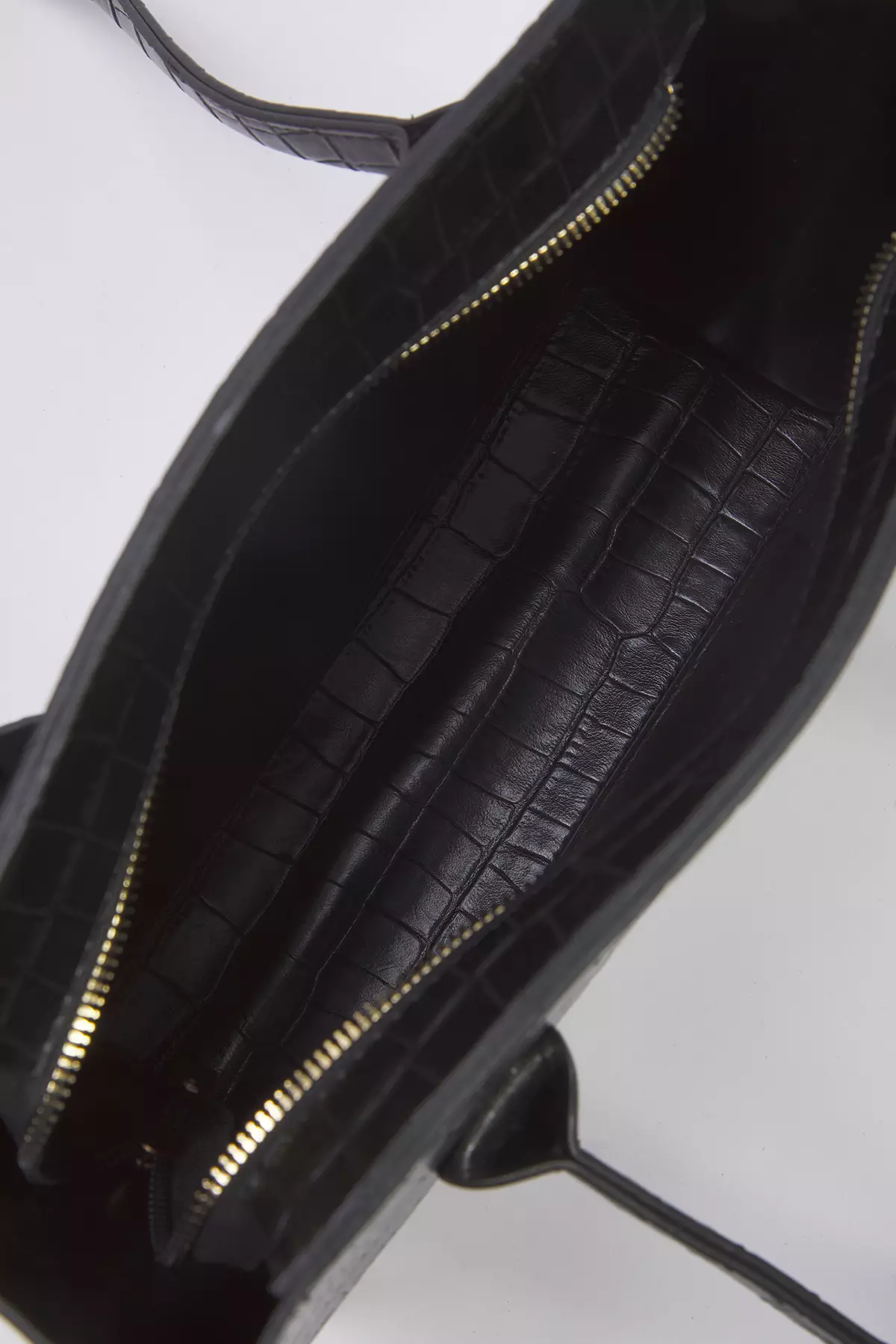 Black Textured Women's Midi Tote Shoulder Bag