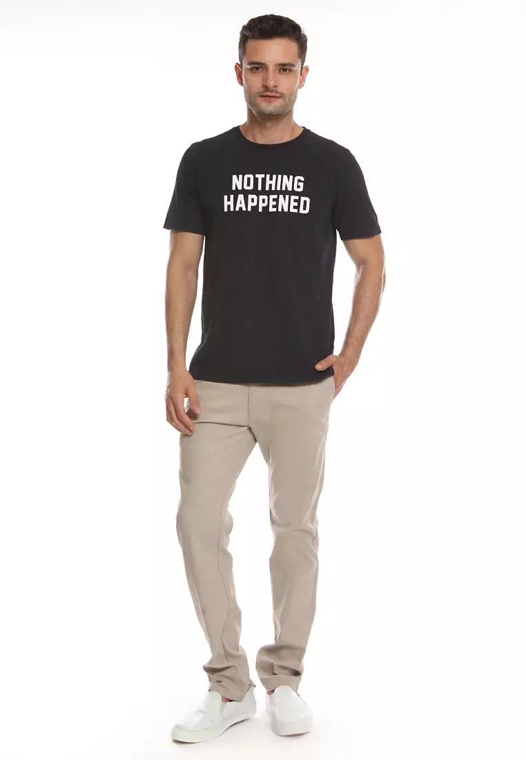 MANZONE Kaos Pria Lengan Pendek Slim Fit Kingstone-Black