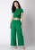 FabAlley green Jersey Knotted Crop Top Pyjama Set 9E2E4AAFE76D18GS_1