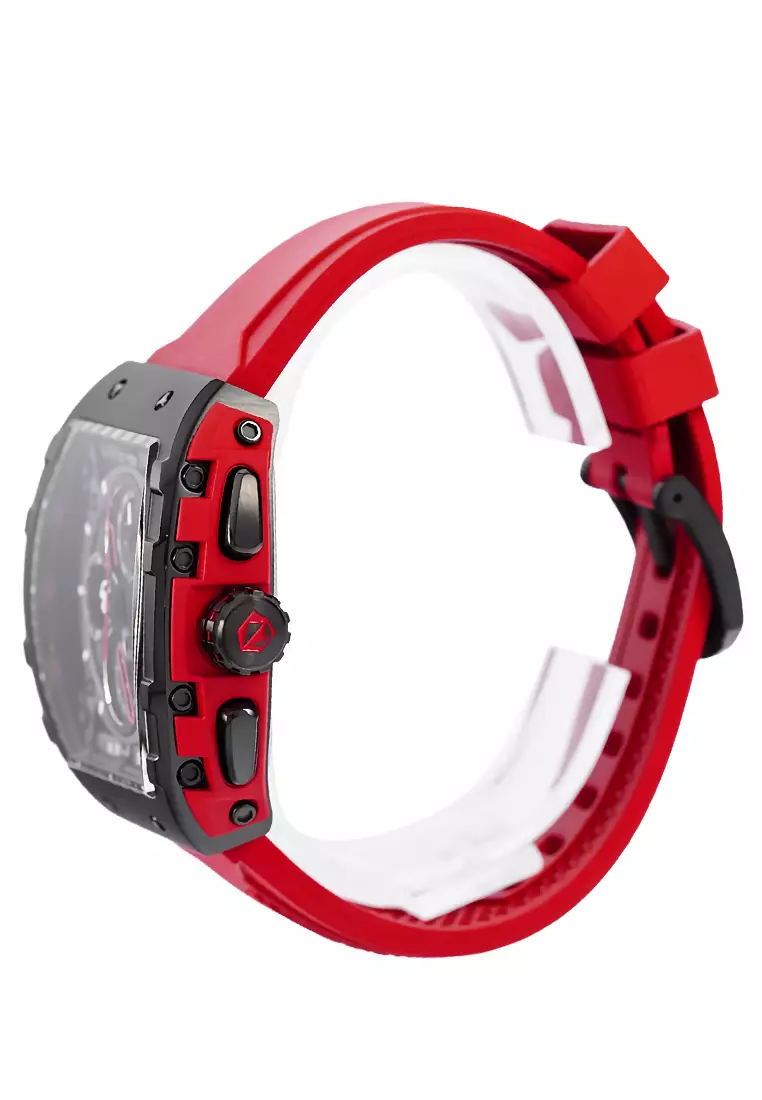 Expedition - Jam Tangan Chronograph Pria - Black - Red Rubber Strap - 6782 MCRIPBAREBA