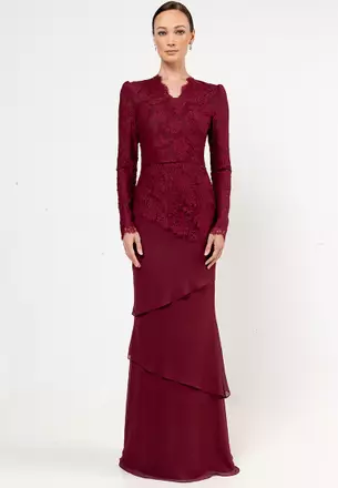 bridesmaid baju kurung maroon