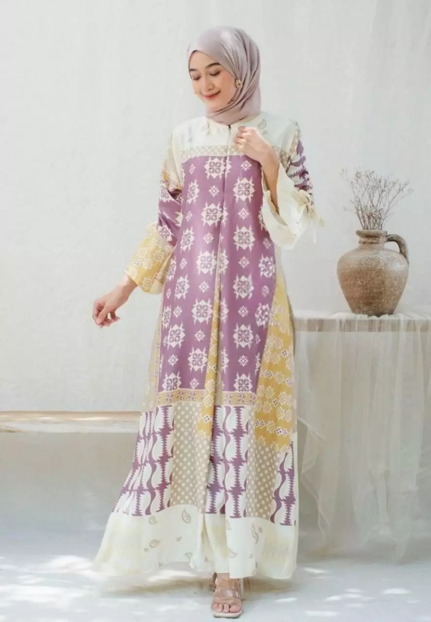 Valia Ungu Dress Premium | Long Dress | Gamis Modern Premium JLAN