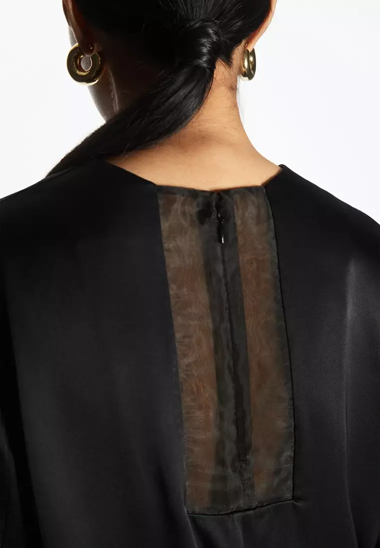 Buy COS Organza-Panelled Midi Dress 2024 Online | ZALORA Singapore