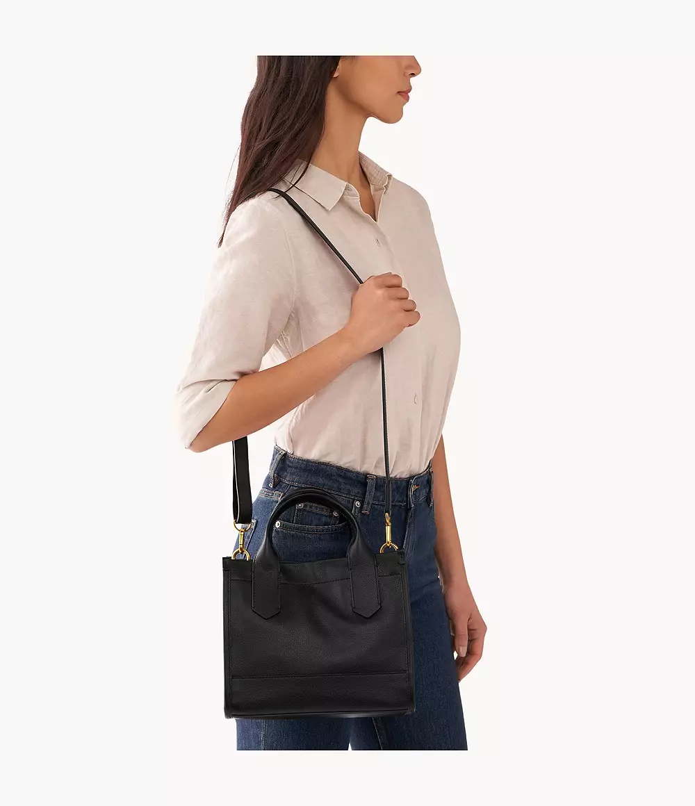 Fossil Kyler Satchel Leather Black Tas Wanita - SHB3135-001
