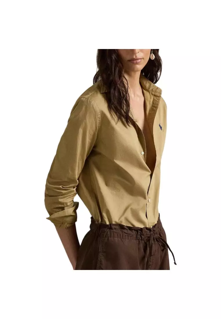 Classic Fit Cotton Twill Shirt Refined Cafe Tan