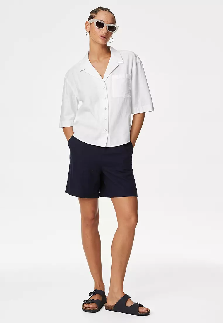 Linen Rich Collared Relaxed Shirt